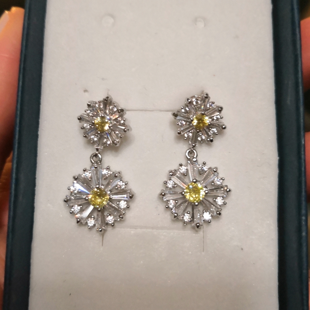 Brand new cubic zirconia bridal earrings